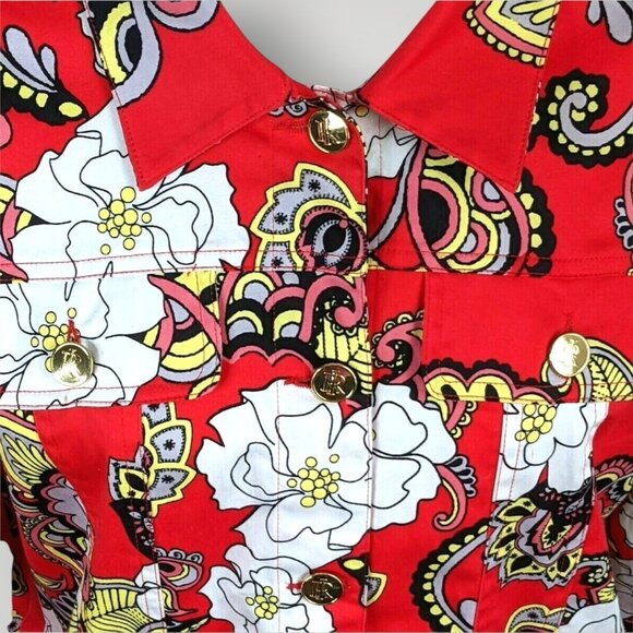 Island Republic 2 Pc Set Woman's Jacket 12 Pants 6 Cotton Blend Pant Suit - Picture 6 of 16